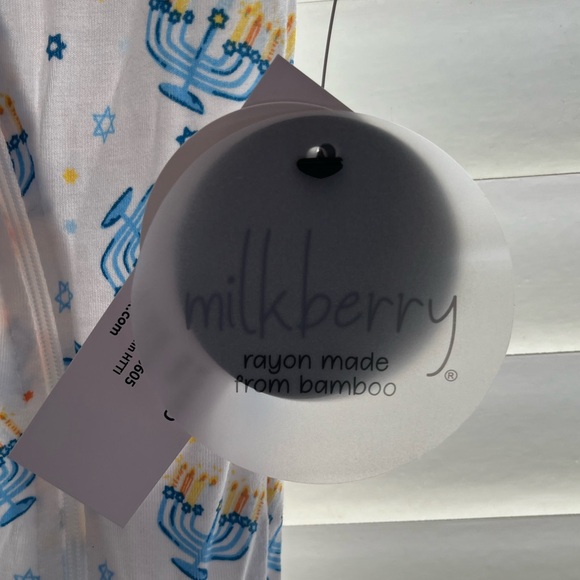 NWT Milkberry Bamboo Chanukah Hanukkah Sleeper - 3/6 Months - Menorah Hanukkia - Picture 3 of 5